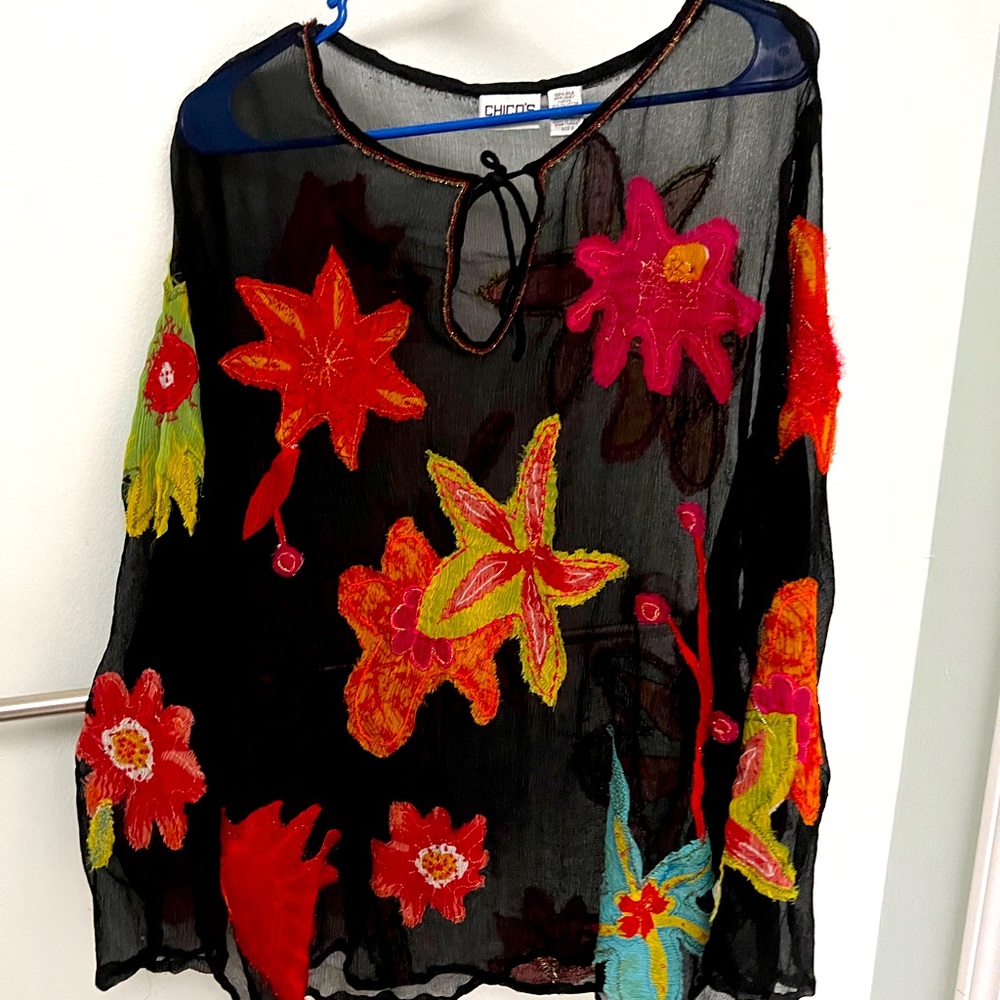 Long sleeve sheer Chico blouse